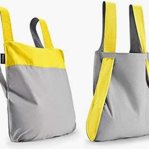 Notabag 3-in-1 Convertible Backpack & Foldable Tote Gray & Yellow